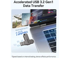 ORICO USB atmintinė 128 GB su USB-C ir USB-A jungtimis, USB 3.2 Gen 1, EB05