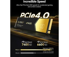 ORICO vidinis 1 TB M.2 NVMe SSD, PCIe 4.0 x4, iki 7400 MB/s, e7400-1TB