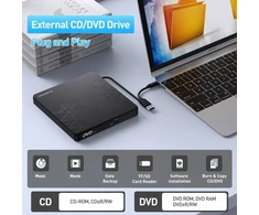 ORIGBELIE išorinis CD/DVD įrašymo įrenginys USB 3.0 ir USB-C, 24x/8x BT668