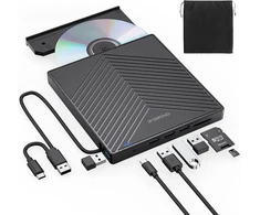 ORIGBELIE išorinis CD/DVD įrašymo įrenginys USB 3.0, USB-C, 8x DVD, BT669