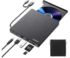 ORIGBELIE išorinis CD/DVD įrašymo įrenginys USB 3.0 ir USB-C, 24x/8x BT668