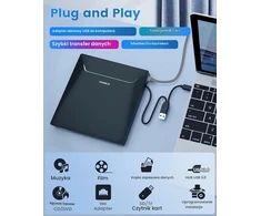 ORIGBELIE išorinis CD/DVD įrenginys su USB 3.0, Ethernet ir kortelių skaitytuvu TP998