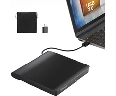 ORIGBELIE išorinis CD/DVD įrenginys su USB 3.0, USB-C adapteriu ir įrašymo funkcija BT524