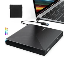 ORIGBELIE išorinis CD/DVD ±RW įrenginys su USB 3.0 ir USB-C jungtimis TP620-Juodas