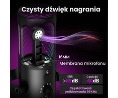 Ortizan C1 USB kondensatorinis žaidimų mikrofonas su RGB apšvietimu ir laikikliu