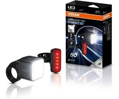 OSRAM dviračio šviestuvų rinkinys LEDsBIKE COMPACT 50 SET, 50 lux, akumuliatoriniai, trys ryškumo režimai