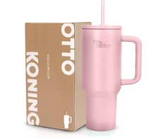 Otto Koning termopuodelis su šiaudeliu ir rankena, 1,2 l, nerūdijančiojo plieno