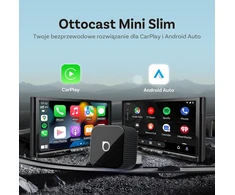 Ottocast belaidis adapteris Mini Slim 2-in-1 CarPlay ir Android Auto, USB Type-A/C, juodas