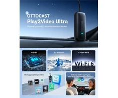 OTTOCAST CarPlay ir Android Auto adapteris Play2video Ultra, 5G, WiFi 6, 4 GB RAM, 32 GB ROM, Micro USB