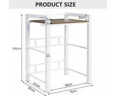 OVLRIJP skalbimo mašinos ir džiovyklės lentyna, reguliuojama, 3 aukščiai, 105 cm, 350 kg balta