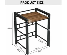 OVLRIJP skalbimo mašinos ir džiovyklės stovas, reguliuojamas, 3 aukščiai, 350 kg, 67 x 75 x 105 cm, juodas