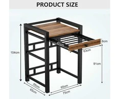 OVLRIJP skalbimo mašinos ir džiovyklės stovas su ištraukiama lentyna, maksimali apkrova 350 kg, 75 x 65 x 104 cm
