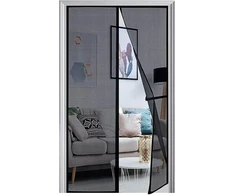 Panngu magnetinis tinklelis nuo vabzdžių durims 95 × 235 cm, stiklo pluoštas, juodas, heise-95x235