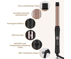 PARWIN PRO BEAUTY 5 viename plaukų garbanojimo žnyplės su 5 antgaliais, 140–230 °C, HT0295-5P