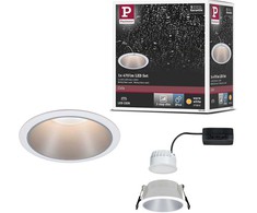 Paulmann įleidžiamas LED lubų šviestuvas Cole, 6,5 W, IP44, šiltai balta, baltai sidabrinis, 93409