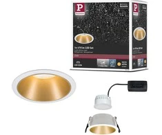 Paulmann įleidžiamas LED šviestuvas Cole, apvalus, 6,5 W, balta ir matinė aukso spalva, 2700 K, 93405