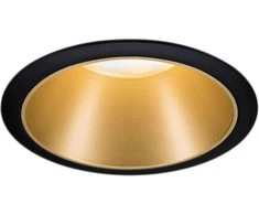 Paulmann įleidžiamas LED šviestuvas Cole, apvalus, 6,5 W, 2700 K, juodas, matinis auksas, 93403