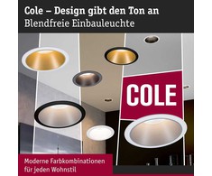 Paulmann įleidžiamų LED šviestuvų rinkinys Cole, 3 × 6 W, IP44, 2700 K, juodas, 88 mm, 3 vnt.