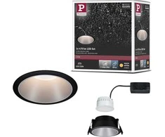 Paulmann LED įleidžiamas šviestuvas Cole 6,5 W, apvalus, šiltai baltas, reguliuojamas, juodas/sidabrinis 93407