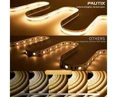 PAUTIX 2 m USB COB LED juosta, 5 V, šiltai balta (3000 K), su RF pulteliu, DE-RM-USB-WW3205V-COB-2M