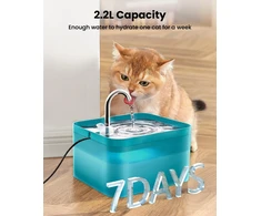 PawPoll kačių geriamojo vandens fontanas 2,2 l su LED apšvietimu ir aktyvintosios anglies filtru PW-D01
