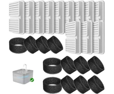 PawPoll keičiamų filtrų rinkinys kačių vandens fontanui, 12 filtrų ir 12 kempinių