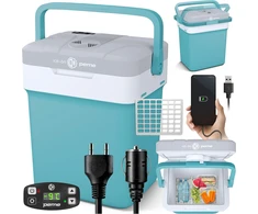 peme elektrinis kelioninis šaldytuvas 25,7 l, vėsinimas ir šildymas, dviguba įtampa 12 V/220–240 V, Eco režimas