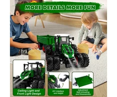 PENGBU RC nuotoliniu būdu valdomas traktorius su priekaba, 2,4 GHz, 1:24, 6645K-G