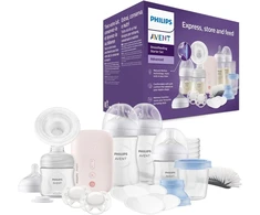 Philips Avent elektrinis viengubas pientraukis dovanų rinkinys su buteliukais SCD340/31