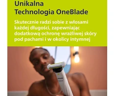Philips elektrinė kūno ir intymios zonos barzdaskutė OneBlade, SkinProtect, vandeniui atspari, QP1924/30