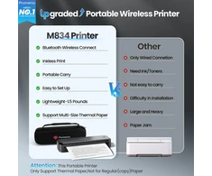 Phomemo nešiojamasis A4 terminis spausdintuvas su Bluetooth ir USB, 300 dpi, M834