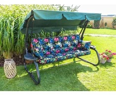 PillowPrim sėdimosios dalies ir atlošo pagalvė sūpynėms ir suoliukams, 150 cm pločio, poliesterio užvalkalas, spalvingų lapų raštas