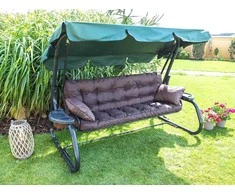 PillowPrim sodo sūpynės pagalvė su atlošu, 150 cm pločio, ruda, poliesterio užvalkalas