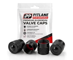 Pitlane Performance aliumininiai Schrader vožtuvų dangteliai, 4 vnt., juodi, 100081