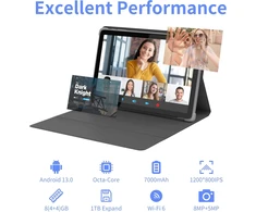 Planšetė Tibuta planšetinis kompiuteris su Android 13, 10,1 col. IPS ekranu, 8 GB RAM ir 64 GB E220