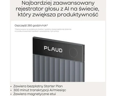 Plaud skaitmeninis diktofonas AI, 64 GB, Bluetooth, 50 val. įrašymo, Note Pro