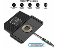 Polmxs 15 W automobilinė belaidė įkrovimo kilimėlio tipo stotelė su QC3.0, 30 cm kabelis