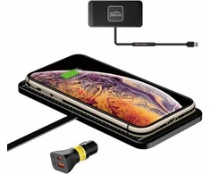 Polmxs 15 W automobilinė belaidė įkrovimo kilimėlio tipo stotelė su QC3.0, 30 cm kabelis