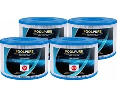 POOLPURE baseino filtro kasetės S1 PureSpa, 4 vnt., 10,8 x 10,8 x 7,5 cm, PLF-INTS1