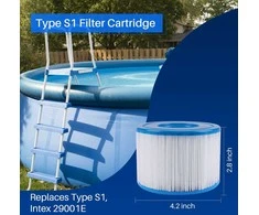POOLPURE PureSpa S1 tipo keičiami baseino filtro kasetės, 6 vnt., 10,8 x 7,5 cm