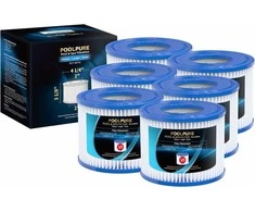 POOLPURE VI tipo filtro kasetės baseinams, 10,5 x 7,9 cm, 6 vnt., PLF-INTV1