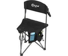Portal sulankstoma kempingo kėdutė su atlošu, plieno rėmas, 81 × 11 × 11 cm, 2kg, juoda, Portal-CampingChair-01