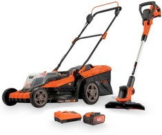 Powerplus akumuliatorinė vejapjovė ir žoliapjovė 40 V 420 mm ir 20 V 240 mm POWDPG75621, su akumuliatoriumi ir įkrovikliu