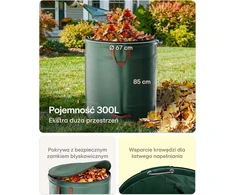 Praknu daugkartinio naudojimo sodo atliekų maišai, 3 vnt., po 300 l, B084WZ8C65