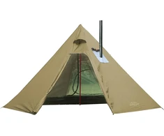 Preself tipi palapinė 4 asmenims, lengva, su krosnies anga, aukštis 220 cm, 4 sezonų