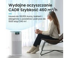 Pro Breeze oro valytuvas su HEPA 13, UV-C ir jonizatoriumi, 460 m3/val., 140 m2, baltas