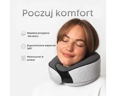 Proglobe ortopedinė kelioninė kaklo pagalvė iš atminties putų su akių kauke, pilka, GR100NP
