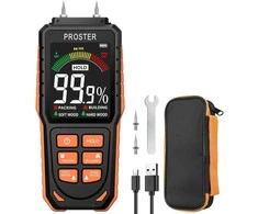 Proster drėgmės matuoklis su spalvotu LCD ekranu, skirtingiems paviršiams, MT93
