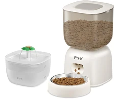 PUPPY KITTY automatinis 3 l kačių arba mažų šunų pašaro dozatorius su balso funkcija ir 2 l fontanu F14-L+W7