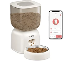 PUPPY KITTY automatinis kačių ėdalo dozatorius su Wi-Fi, balso įrašymu, 3 l, nerūdijančio plieno dubenėlis, Cain